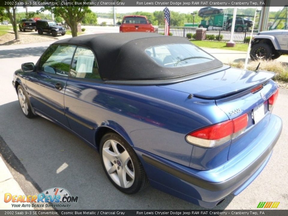 2002 Saab 9-3 SE Convertible Cosmic Blue Metallic / Charcoal Gray Photo #7