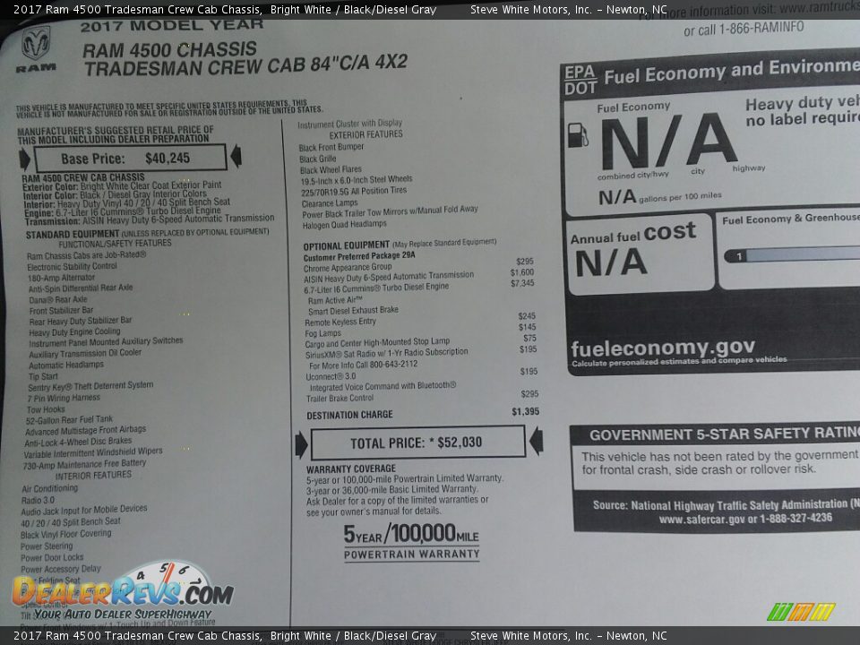 2017 Ram 4500 Tradesman Crew Cab Chassis Bright White / Black/Diesel Gray Photo #25