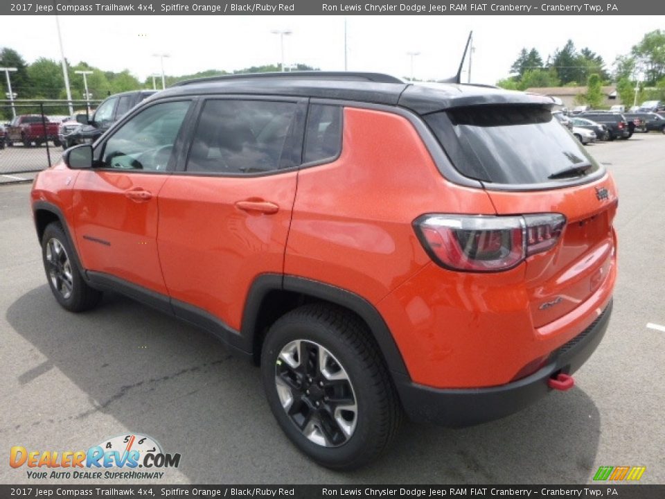 2017 Jeep Compass Trailhawk 4x4 Spitfire Orange / Black/Ruby Red Photo #3
