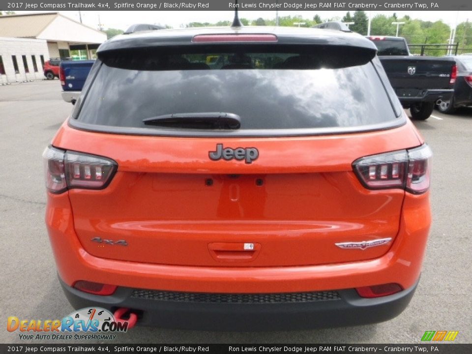 2017 Jeep Compass Trailhawk 4x4 Spitfire Orange / Black/Ruby Red Photo #4