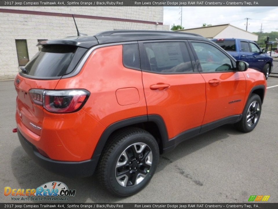 2017 Jeep Compass Trailhawk 4x4 Spitfire Orange / Black/Ruby Red Photo #5
