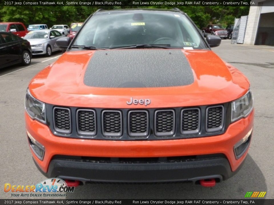 2017 Jeep Compass Trailhawk 4x4 Spitfire Orange / Black/Ruby Red Photo #8