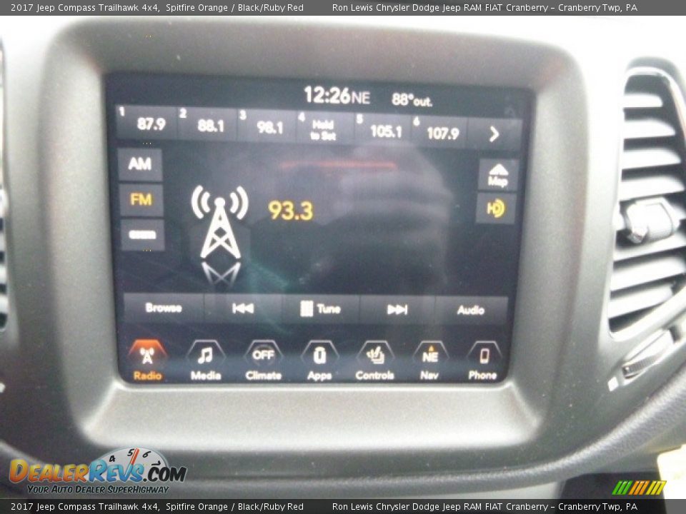 2017 Jeep Compass Trailhawk 4x4 Spitfire Orange / Black/Ruby Red Photo #16