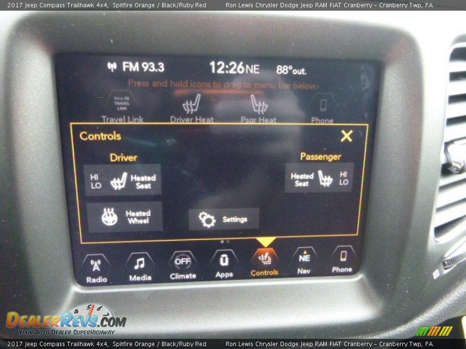 2017 Jeep Compass Trailhawk 4x4 Spitfire Orange / Black/Ruby Red Photo #19