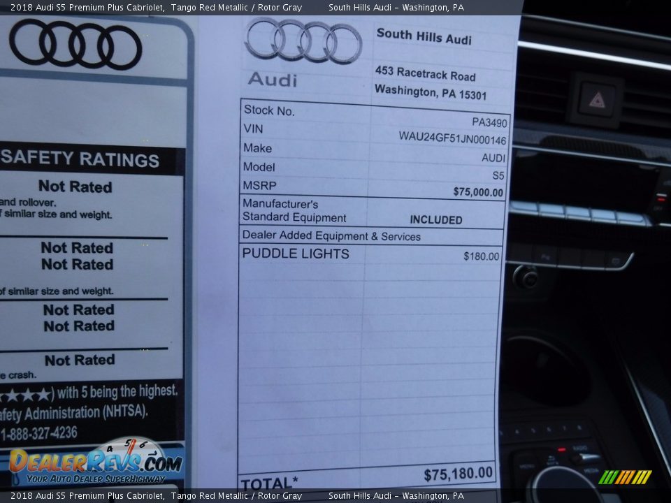 2018 Audi S5 Premium Plus Cabriolet Tango Red Metallic / Rotor Gray Photo #20