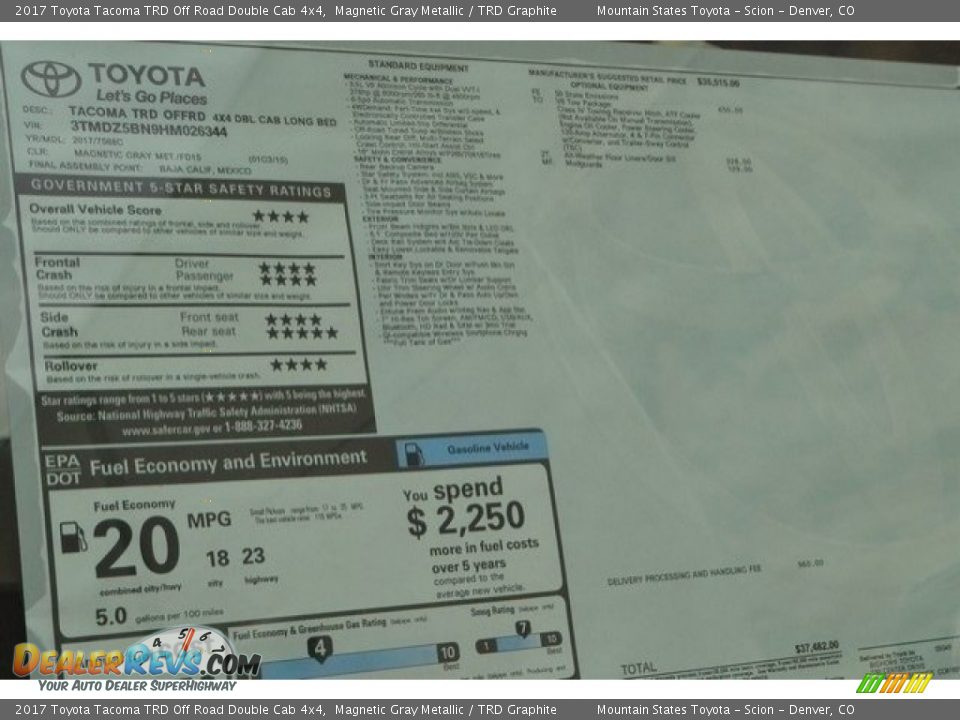 2017 Toyota Tacoma TRD Off Road Double Cab 4x4 Magnetic Gray Metallic / TRD Graphite Photo #10