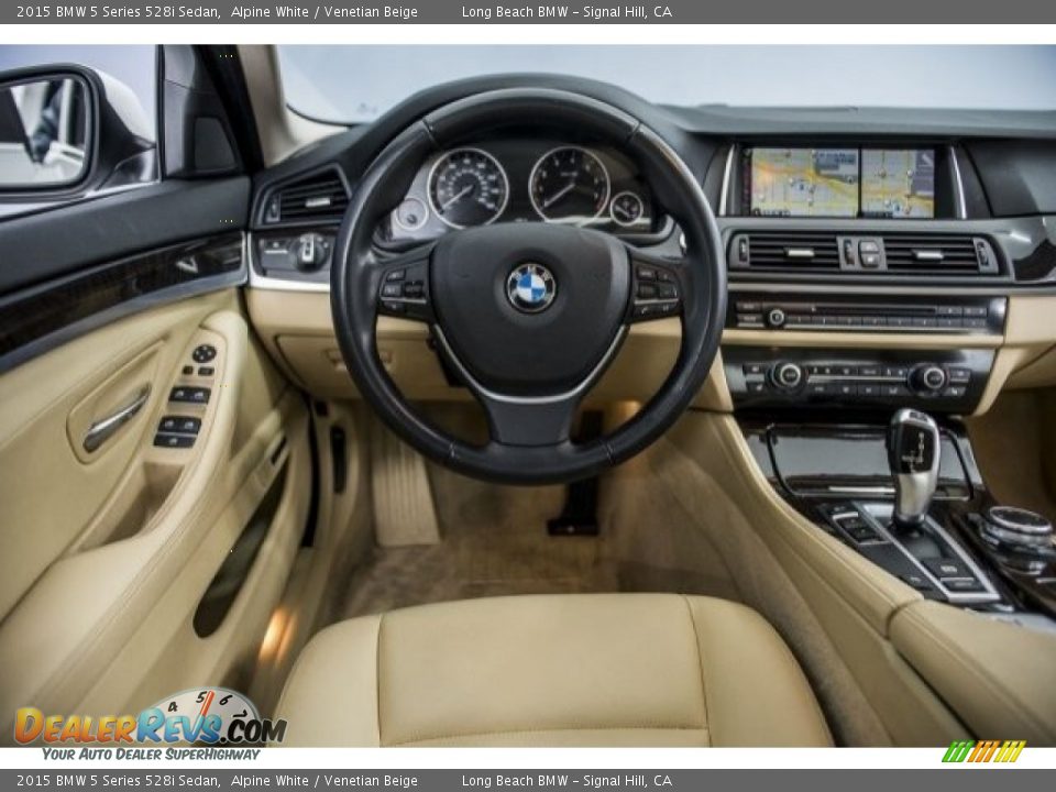 2015 BMW 5 Series 528i Sedan Alpine White / Venetian Beige Photo #4