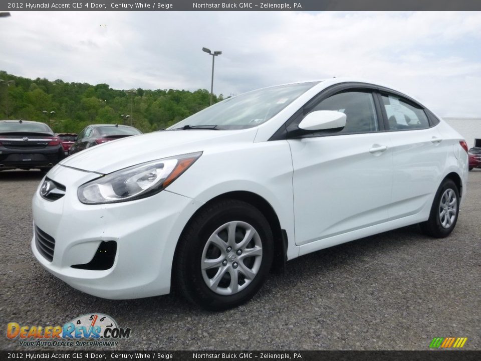 2012 Hyundai Accent GLS 4 Door Century White / Beige Photo #1