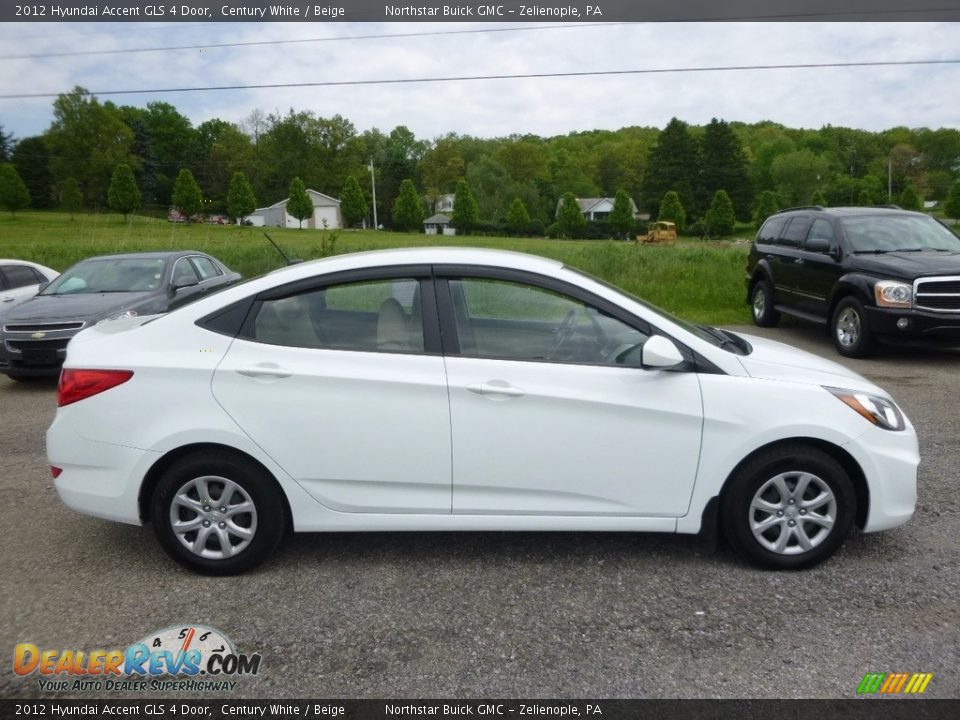2012 Hyundai Accent GLS 4 Door Century White / Beige Photo #5