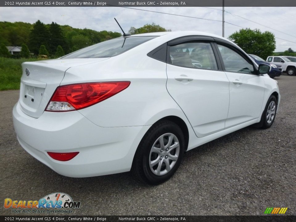 2012 Hyundai Accent GLS 4 Door Century White / Beige Photo #9