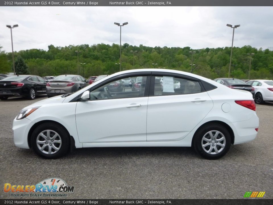 2012 Hyundai Accent GLS 4 Door Century White / Beige Photo #12