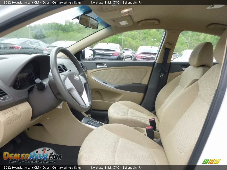 2012 Hyundai Accent GLS 4 Door Century White / Beige Photo #14