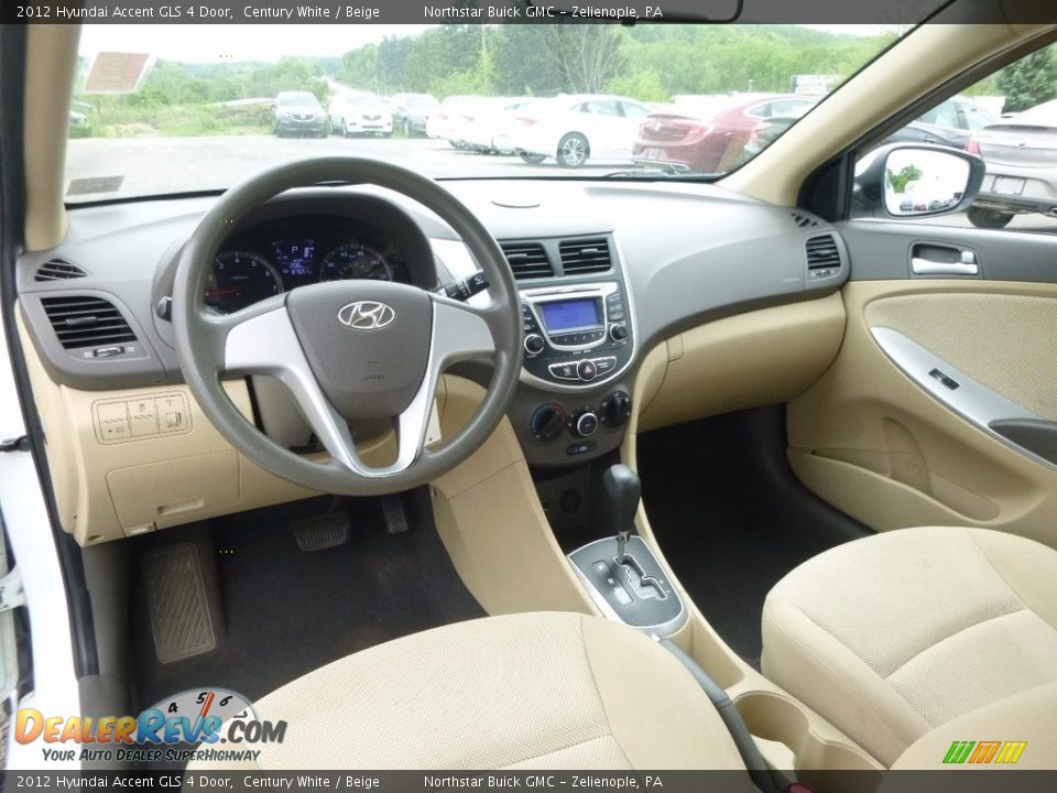 2012 Hyundai Accent GLS 4 Door Century White / Beige Photo #16