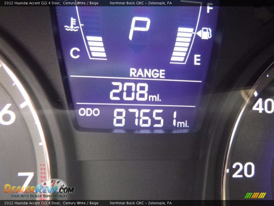 2012 Hyundai Accent GLS 4 Door Century White / Beige Photo #30