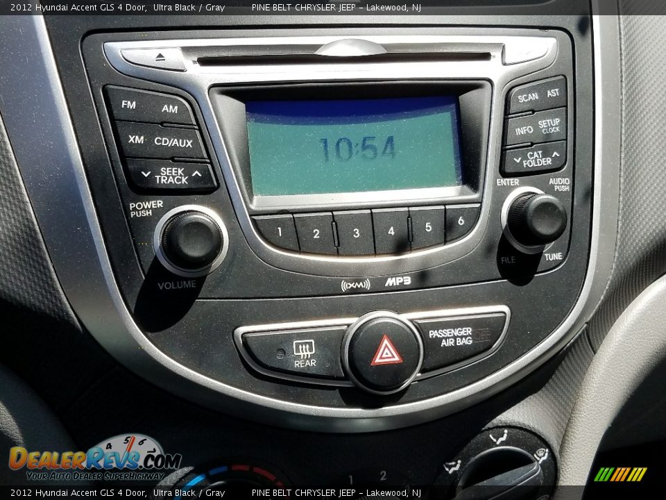 2012 Hyundai Accent GLS 4 Door Ultra Black / Gray Photo #17
