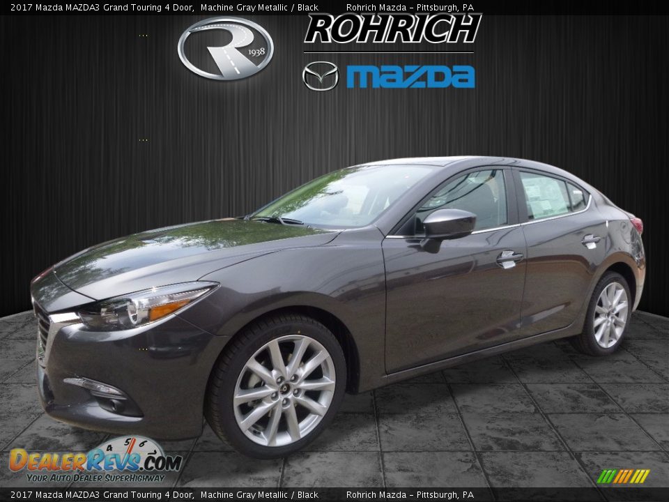 2017 Mazda MAZDA3 Grand Touring 4 Door Machine Gray Metallic / Black Photo #4