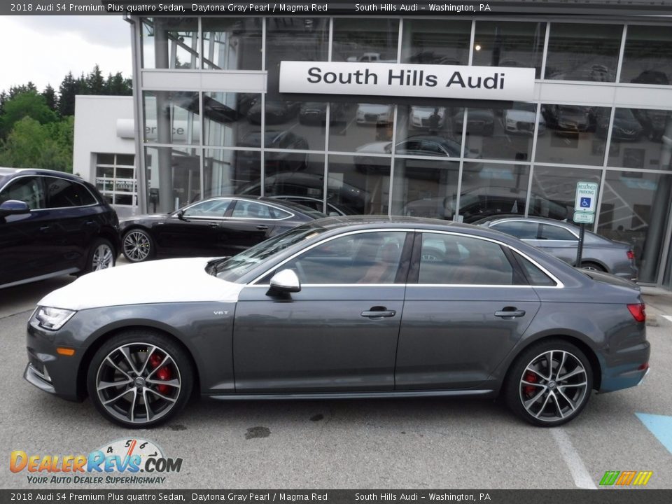 2018 Audi S4 Premium Plus quattro Sedan Daytona Gray Pearl / Magma Red Photo #2
