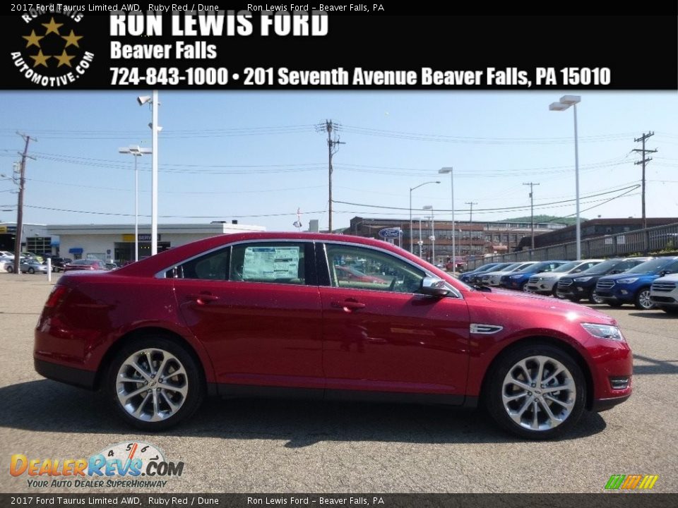 2017 Ford Taurus Limited AWD Ruby Red / Dune Photo #1