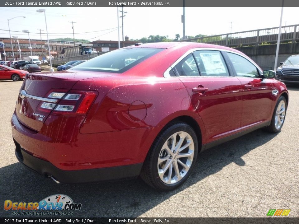 2017 Ford Taurus Limited AWD Ruby Red / Dune Photo #2