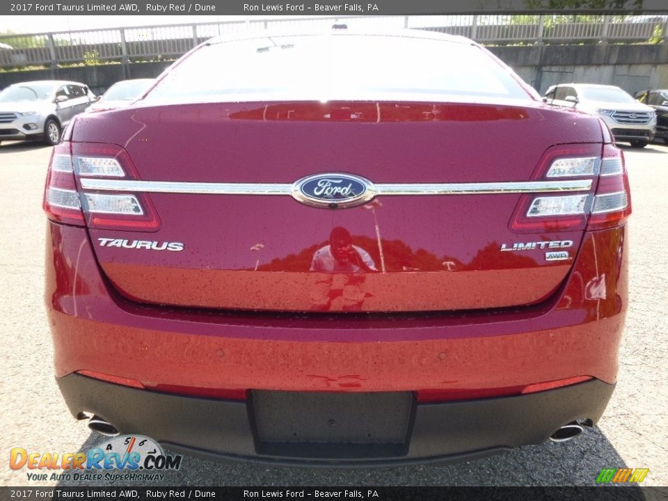 2017 Ford Taurus Limited AWD Ruby Red / Dune Photo #3
