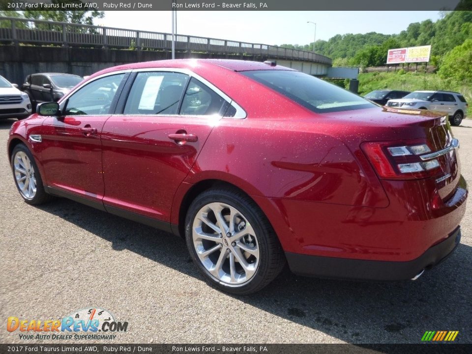 2017 Ford Taurus Limited AWD Ruby Red / Dune Photo #4