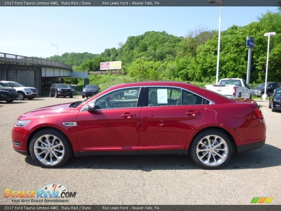 2017 Ford Taurus Limited AWD Ruby Red / Dune Photo #5