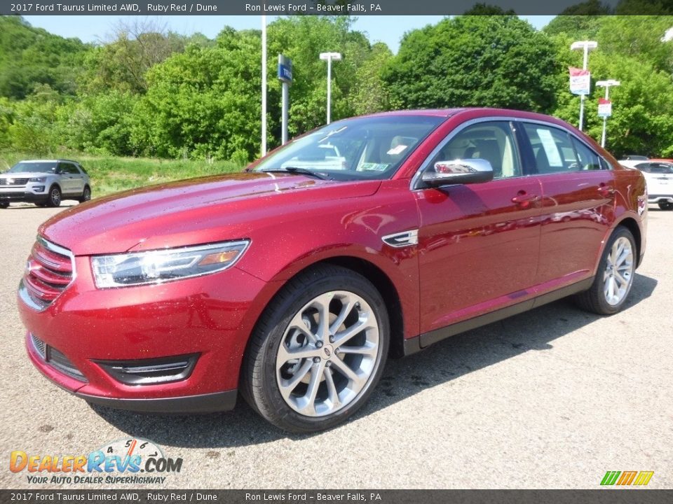 2017 Ford Taurus Limited AWD Ruby Red / Dune Photo #6