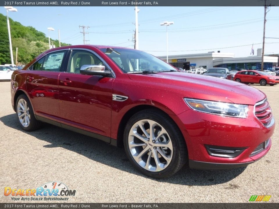 2017 Ford Taurus Limited AWD Ruby Red / Dune Photo #8