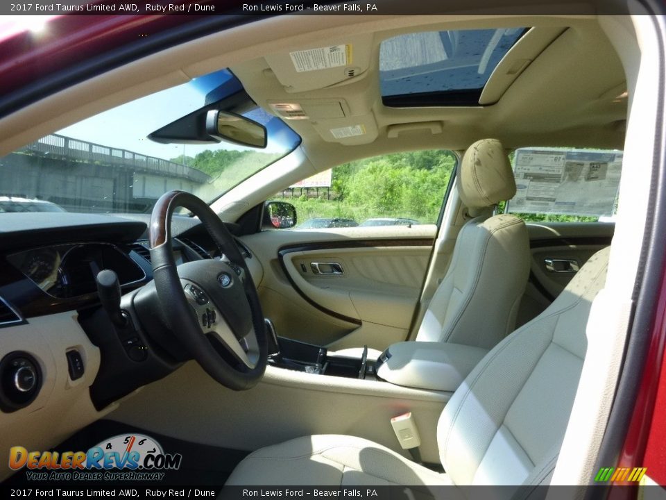 2017 Ford Taurus Limited AWD Ruby Red / Dune Photo #10