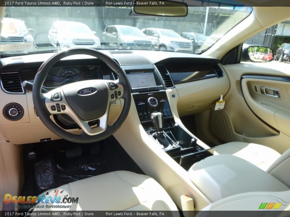 2017 Ford Taurus Limited AWD Ruby Red / Dune Photo #12