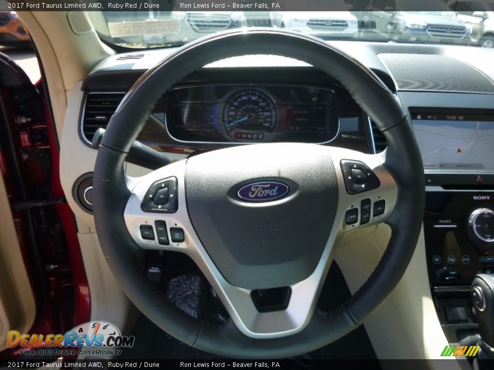 2017 Ford Taurus Limited AWD Ruby Red / Dune Photo #16