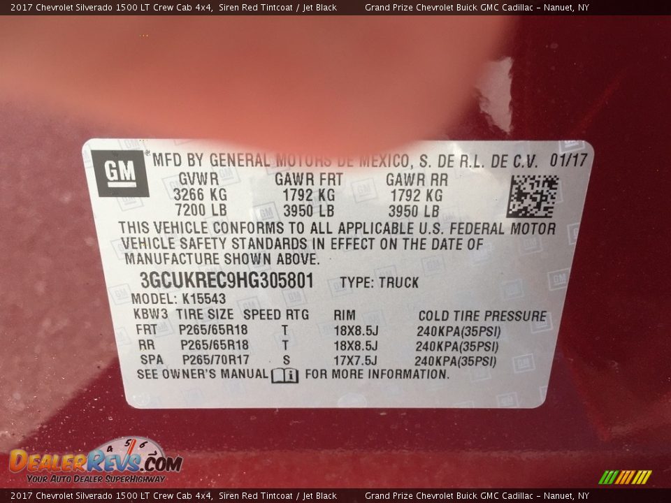 2017 Chevrolet Silverado 1500 LT Crew Cab 4x4 Siren Red Tintcoat / Jet Black Photo #11