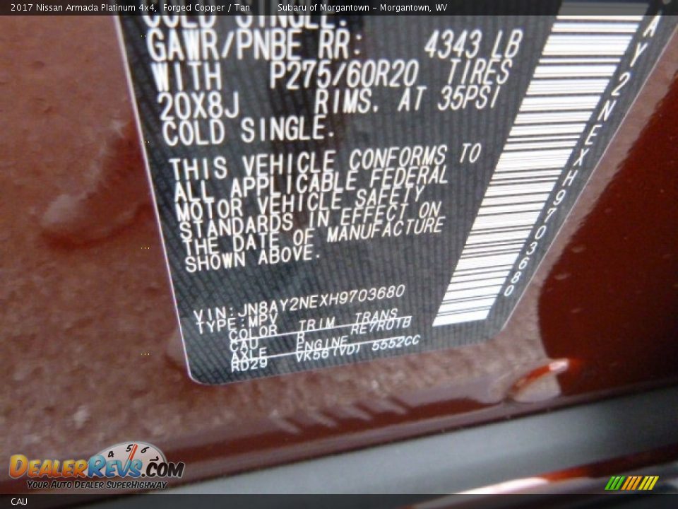 Nissan Color Code CAU Forged Copper