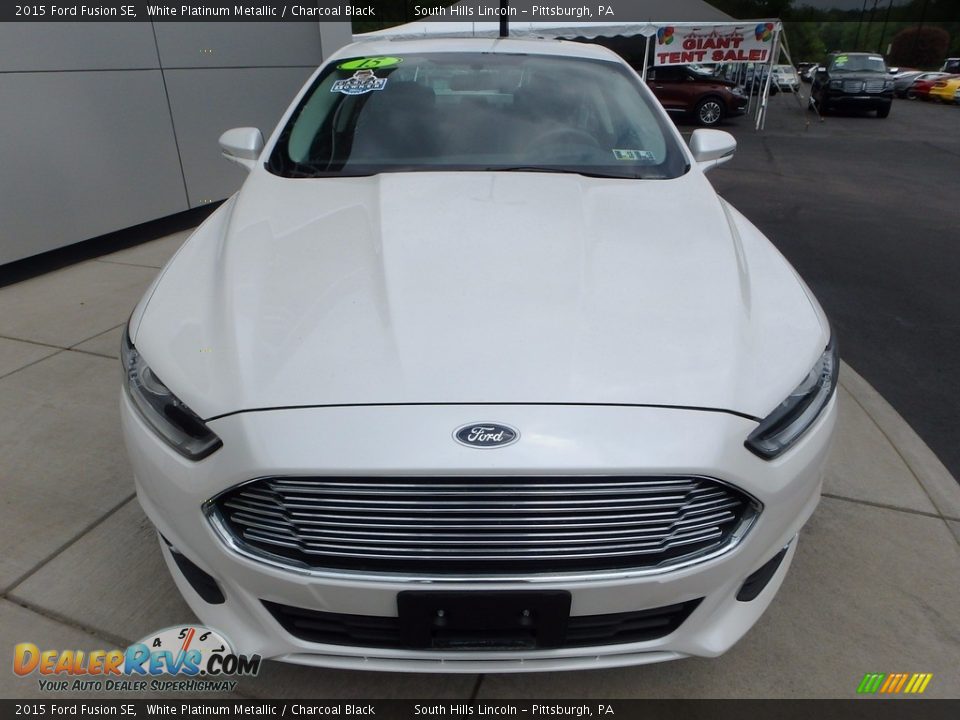 2015 Ford Fusion SE White Platinum Metallic / Charcoal Black Photo #8