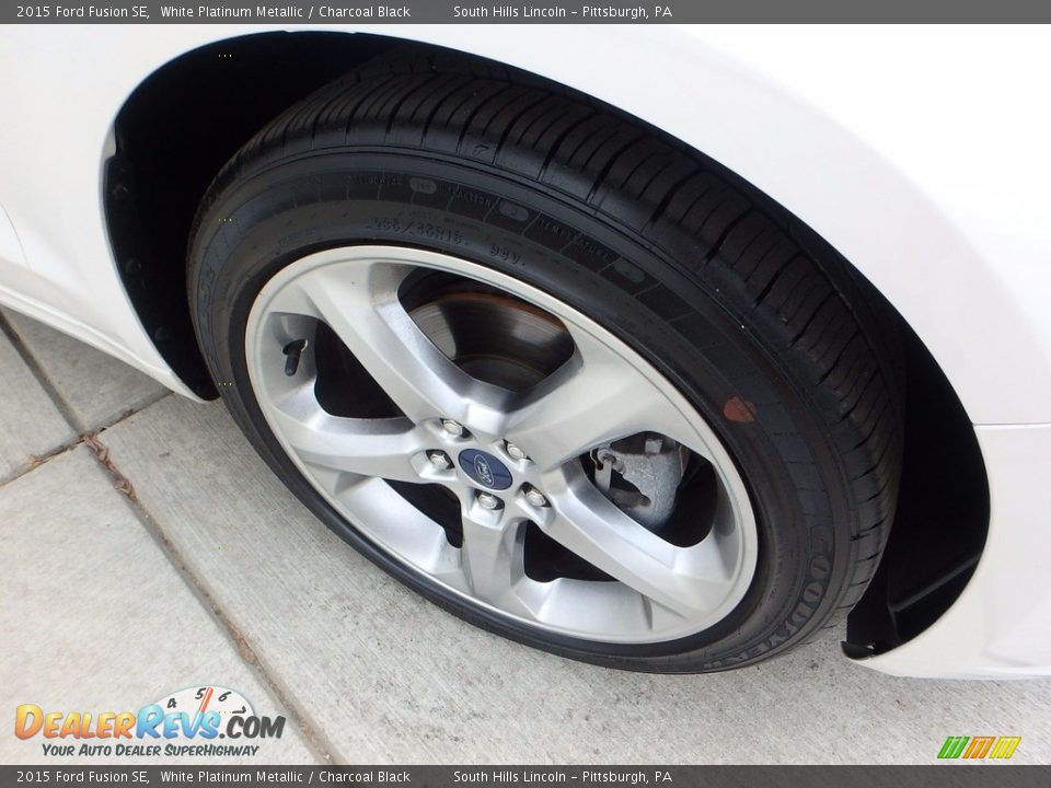 2015 Ford Fusion SE White Platinum Metallic / Charcoal Black Photo #9