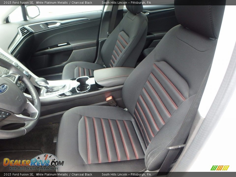 2015 Ford Fusion SE White Platinum Metallic / Charcoal Black Photo #16