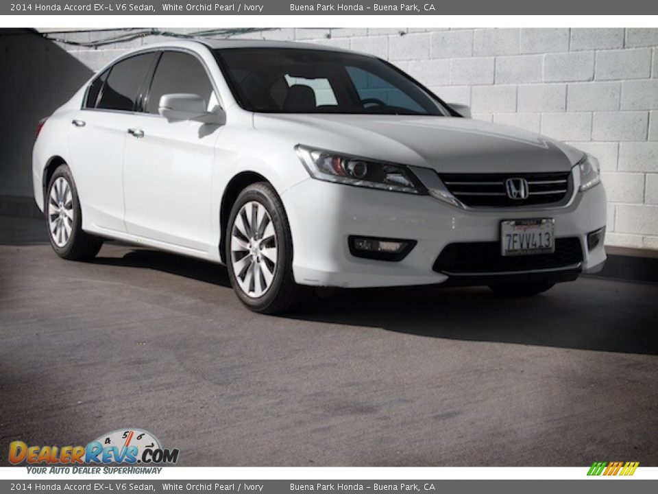 2014 Honda Accord EX-L V6 Sedan White Orchid Pearl / Ivory Photo #1