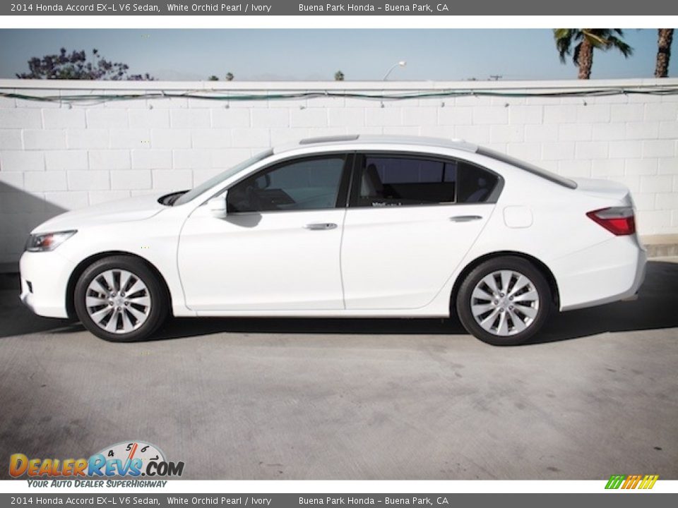 2014 Honda Accord EX-L V6 Sedan White Orchid Pearl / Ivory Photo #8