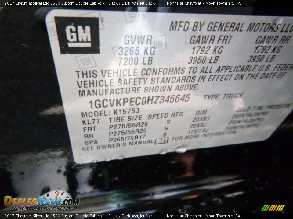 2017 Chevrolet Silverado 1500 Custom Double Cab 4x4 Black / Dark Ash/Jet Black Photo #18