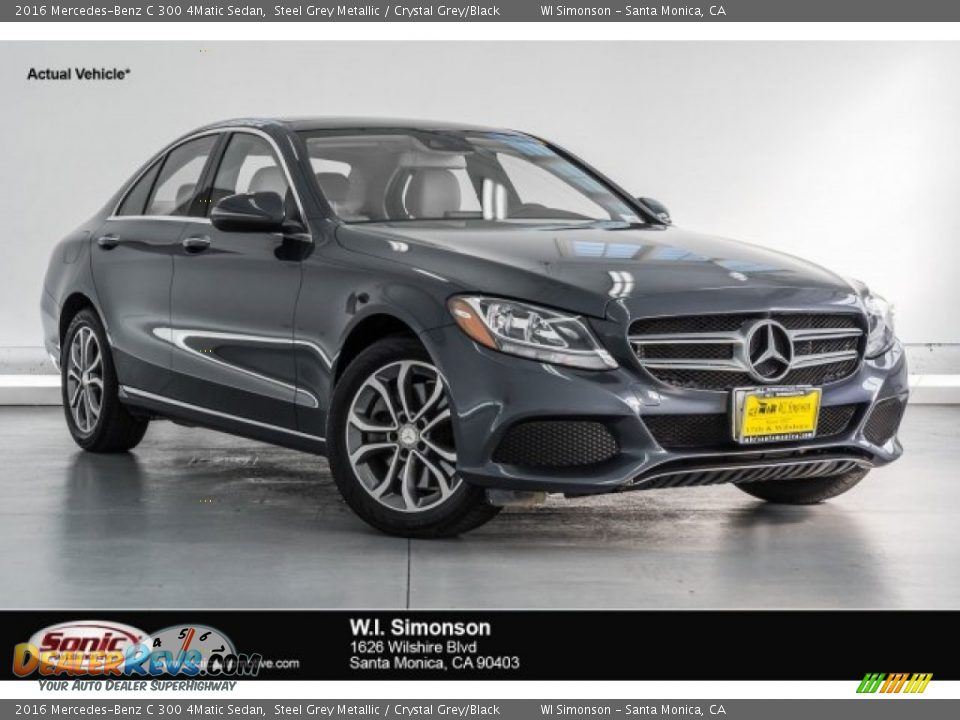 2016 Mercedes-Benz C 300 4Matic Sedan Steel Grey Metallic / Crystal Grey/Black Photo #1