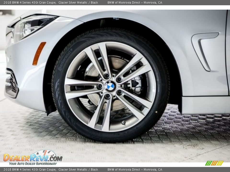 2018 BMW 4 Series 430i Gran Coupe Glacier Silver Metallic / Black Photo #9