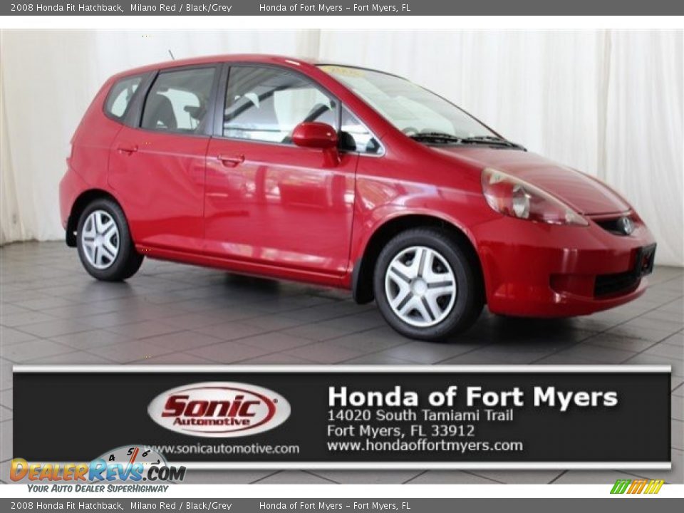 2008 Honda Fit Hatchback Milano Red / Black/Grey Photo #1