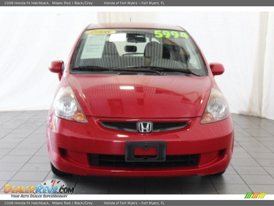 2008 Honda Fit Hatchback Milano Red / Black/Grey Photo #3