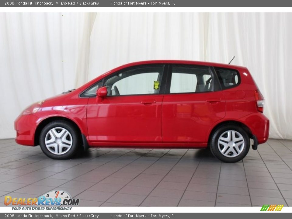 2008 Honda Fit Hatchback Milano Red / Black/Grey Photo #4