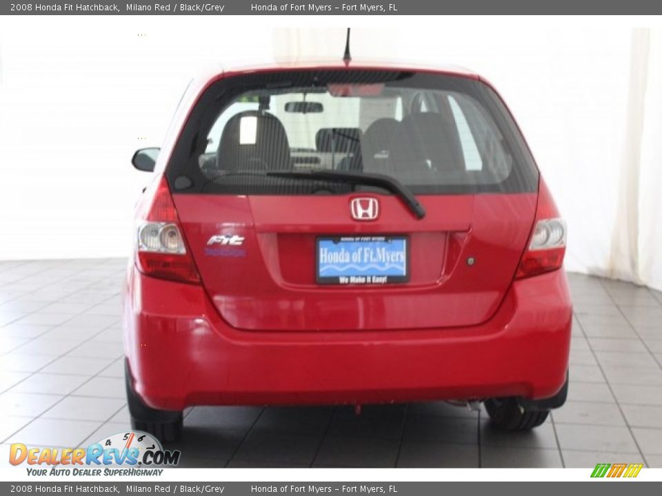 2008 Honda Fit Hatchback Milano Red / Black/Grey Photo #6