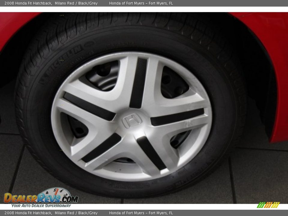 2008 Honda Fit Hatchback Milano Red / Black/Grey Photo #7