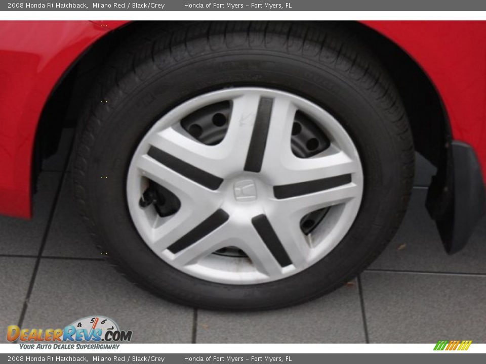 2008 Honda Fit Hatchback Milano Red / Black/Grey Photo #8