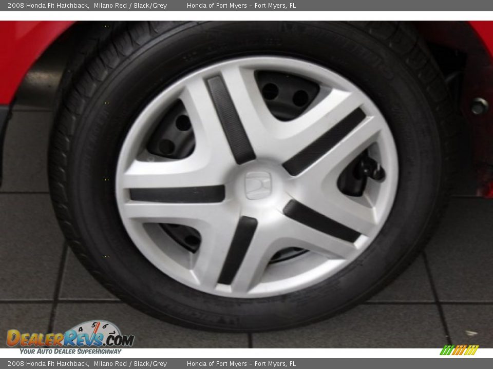 2008 Honda Fit Hatchback Milano Red / Black/Grey Photo #9