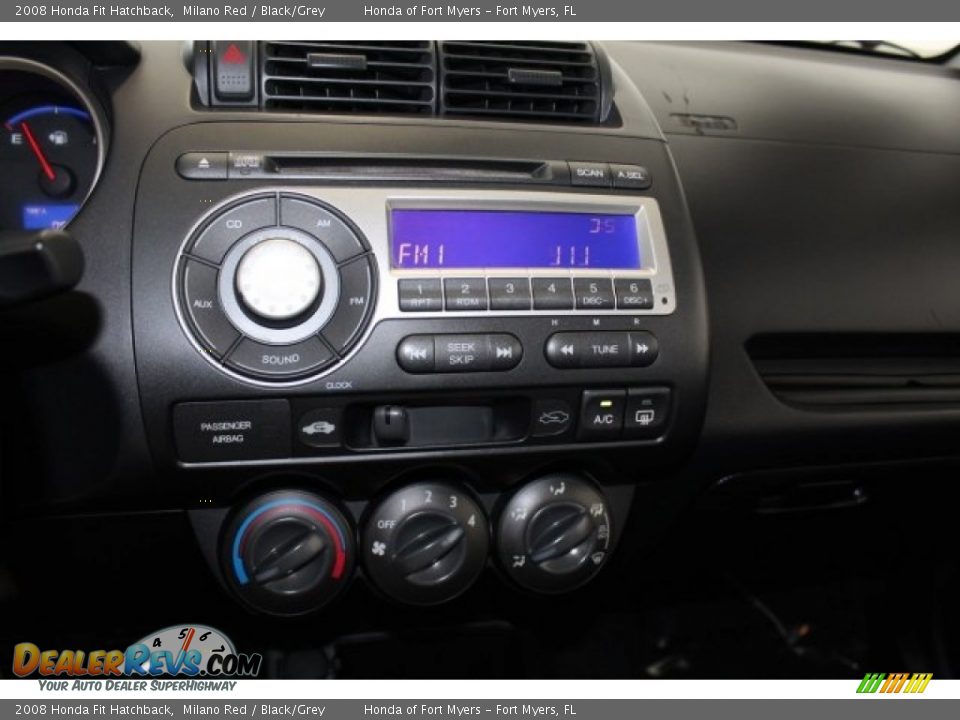 2008 Honda Fit Hatchback Milano Red / Black/Grey Photo #17