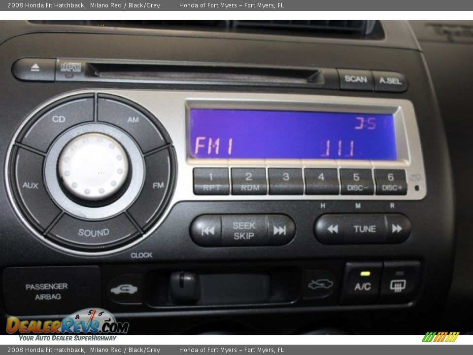2008 Honda Fit Hatchback Milano Red / Black/Grey Photo #18